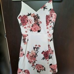 White floral v neck summer dress